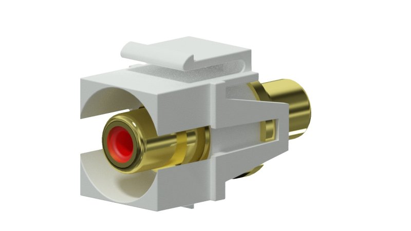 Keystone adapter RCA till 2-pin tb (2 st), Vit