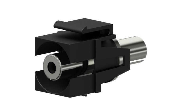 Keystone adapter 3,5 mm minijack til minijack, Sort