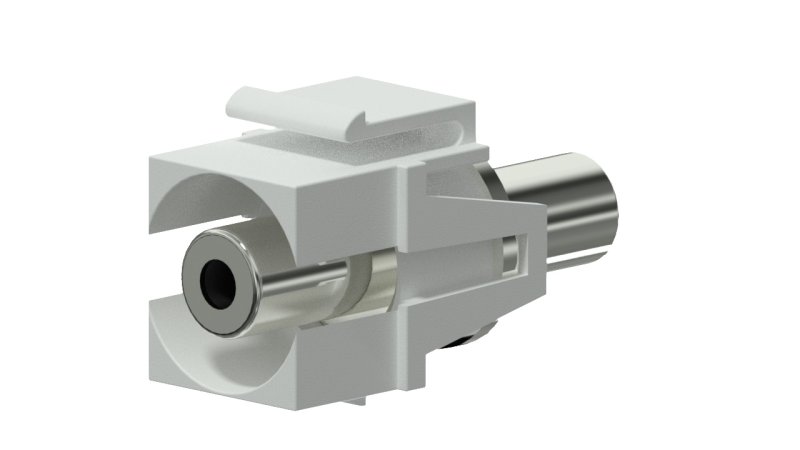 Keystone adapter 3,5 mm minijack til minijack, Hvid