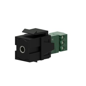 Keystone adapter 3,5 mm minijack til 3-pin tb, Sort