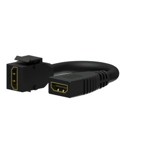 Keystone adapter m/kabel HDMI a til HDMI a, Sort