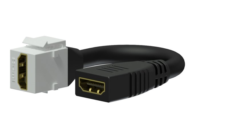 Keystone adapter HDMI a til HDMI a, Hvid