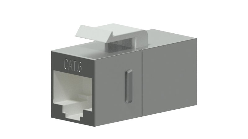 Keystone adapter Cat6 RJ45 til RJ45 skrmet, Slv