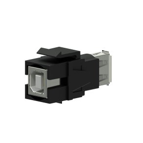 Keystone adapter usb 2.0a til usb 2.0b, Sort