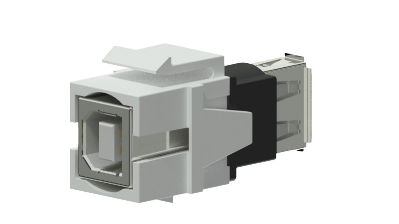 Keystone adapter usb 2.0a til usb 2.0b, Hvid