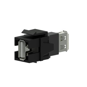 Keystone adapter usb 2.0a til usb 2.0a, Sort