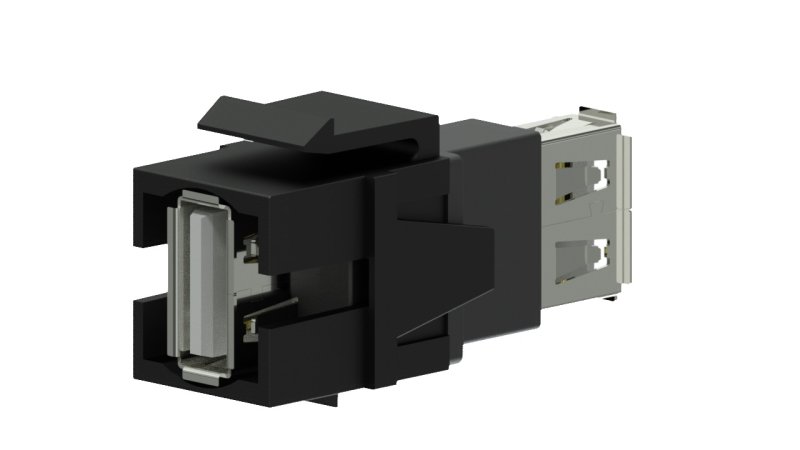Keystone adapter usb 2.0a till usb 2.0a, Svart