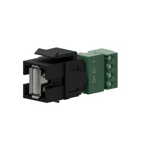 Keystone adapter usb 2.0a til 4-pin tb, Svart