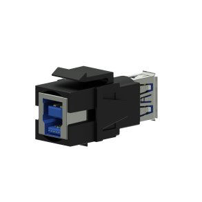 Keystone adapter usb 3.0a til usb 3.0 b, Sort
