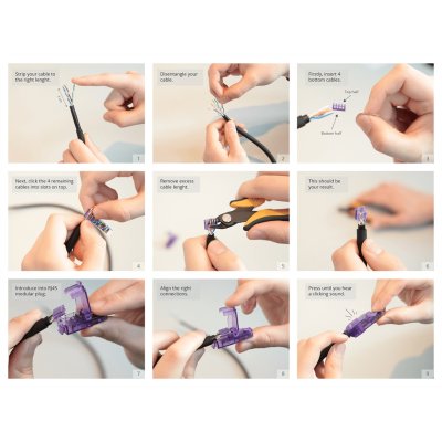 ProCab CAT6A RJ45 modular uttag, osk�rmad