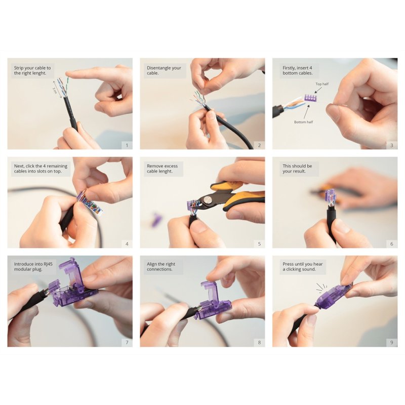 ProCab CAT6A RJ45 modular uttag, oskrmad