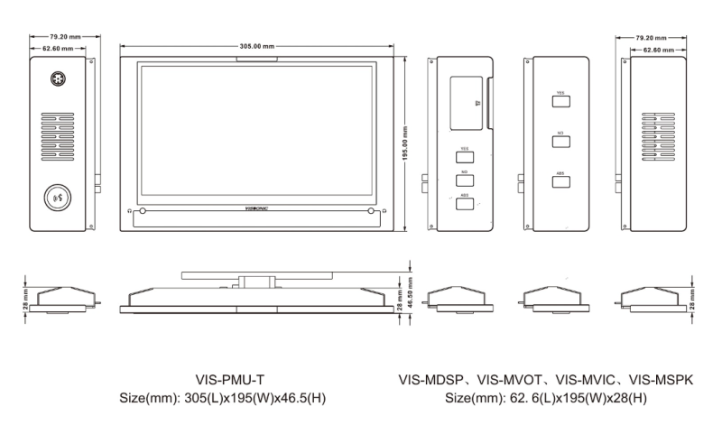 Vissonic VIS-PMU-T monteret multi-media system med touch skrm
