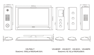 Vissonic VIS-PMU-T monteret multi-media system med touch sk�rm